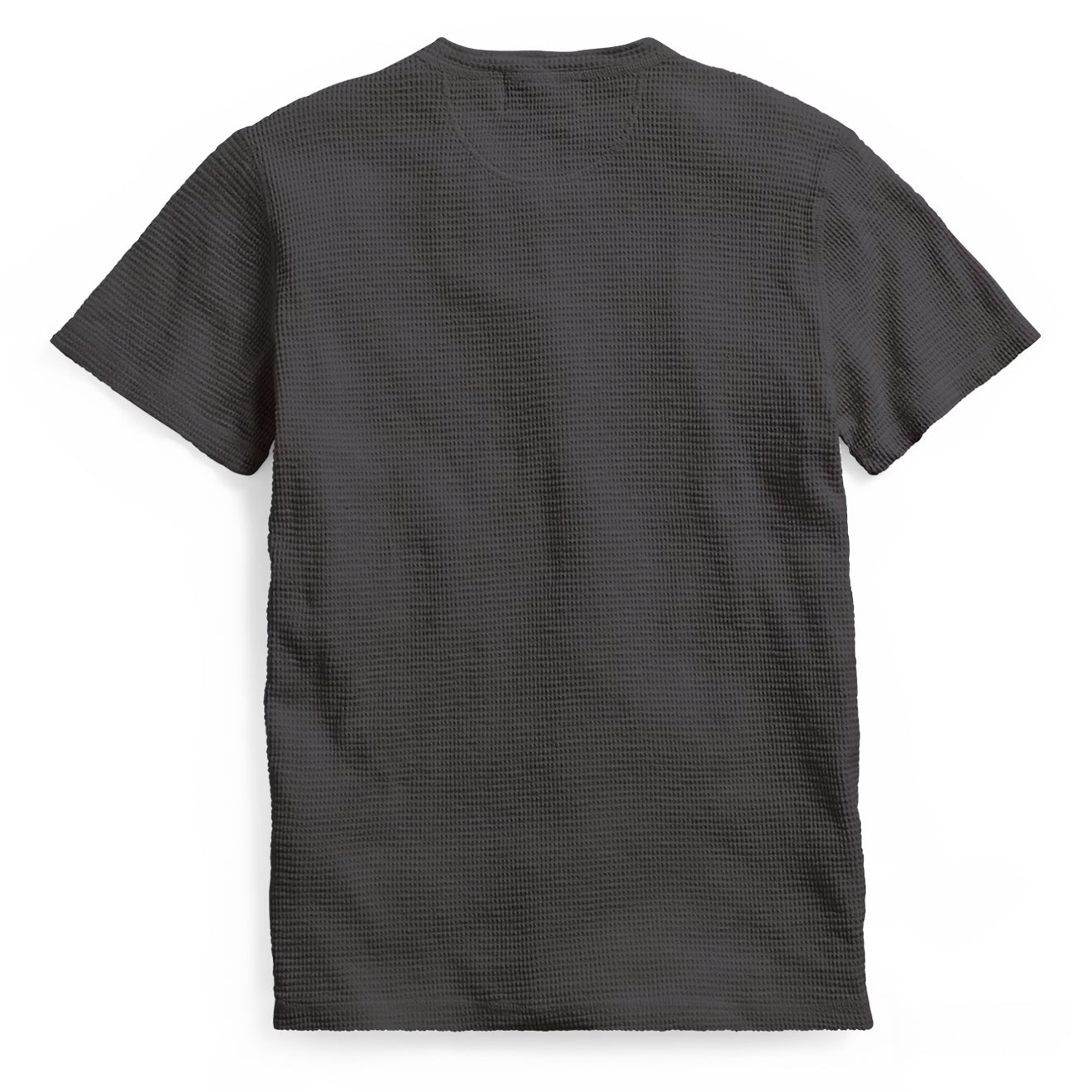 RRL by Ralph Lauren Waffle-Knit Short-Sleeve Henley Shirt Faded Black Canvas - The Sporting Lodge