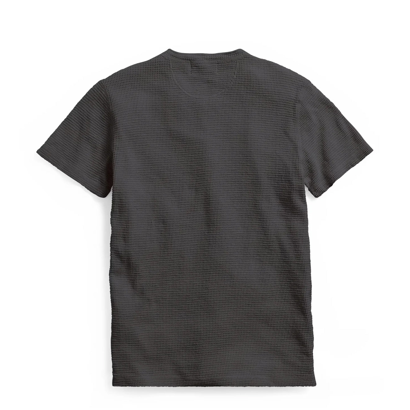 RRL by Ralph Lauren Waffle-Knit Short-Sleeve Henley Shirt Faded Black Canvas - The Sporting Lodge