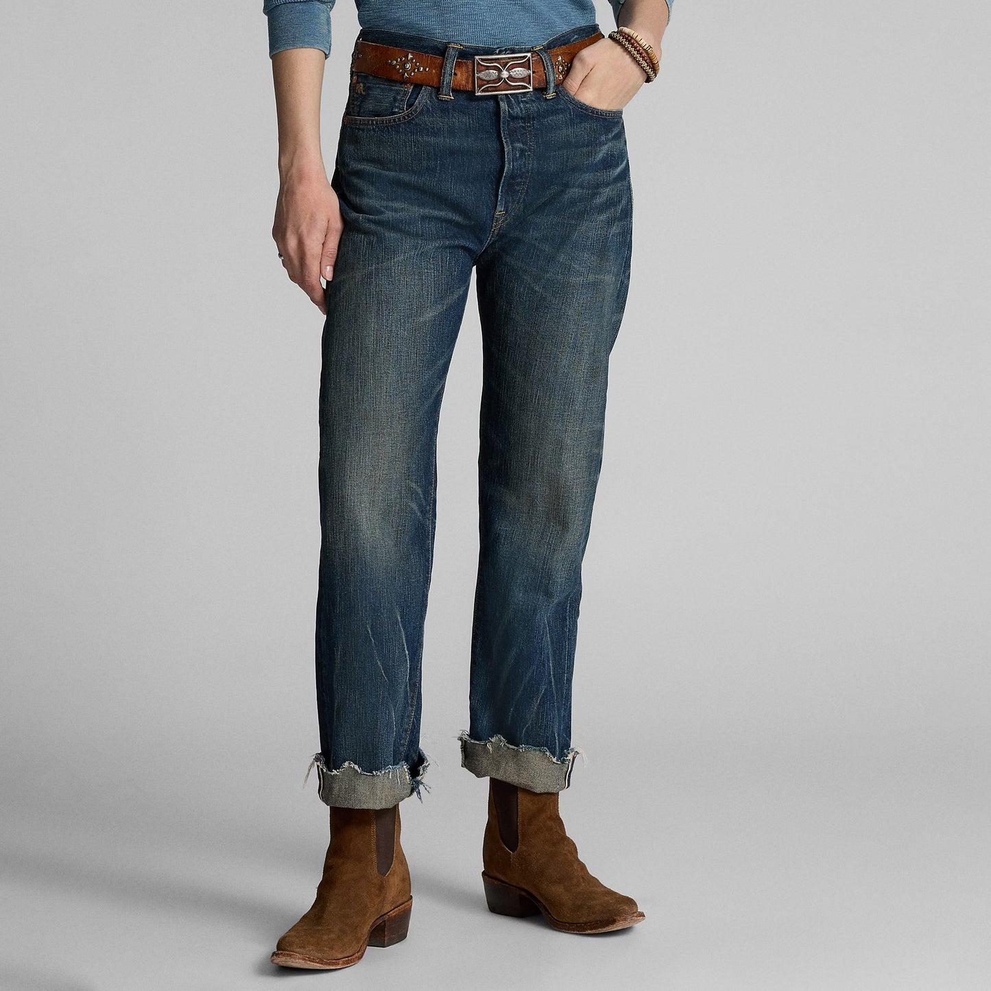 RRL by Ralph Lauren Womens Boy Fit Straight Jeans Danni Wash - The Sporting Lodge