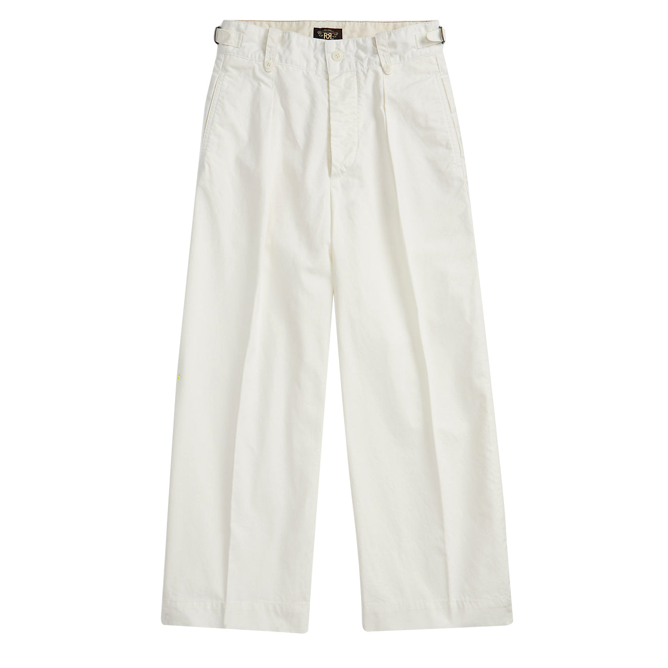 RRL by Ralph Lauren Womens Cropped Poplin Wide-Leg Trouser White - The Sporting Lodge