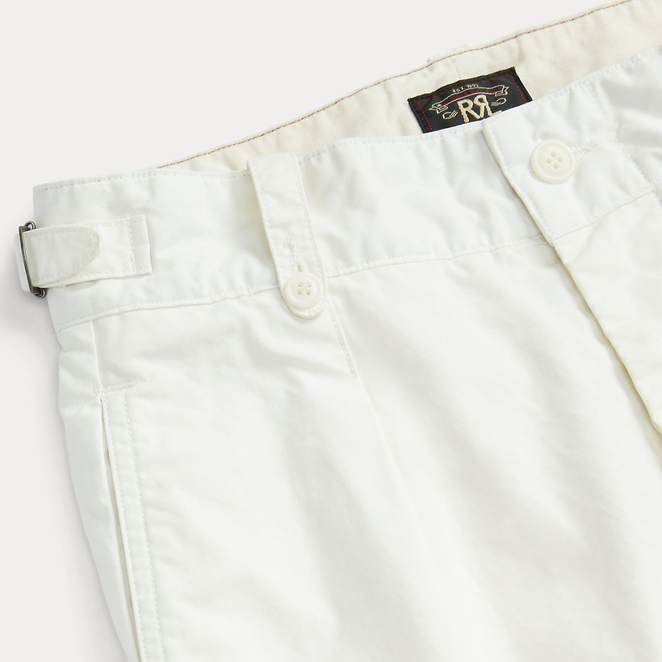 RRL by Ralph Lauren Womens Cropped Poplin Wide-Leg Trouser White - The Sporting Lodge
