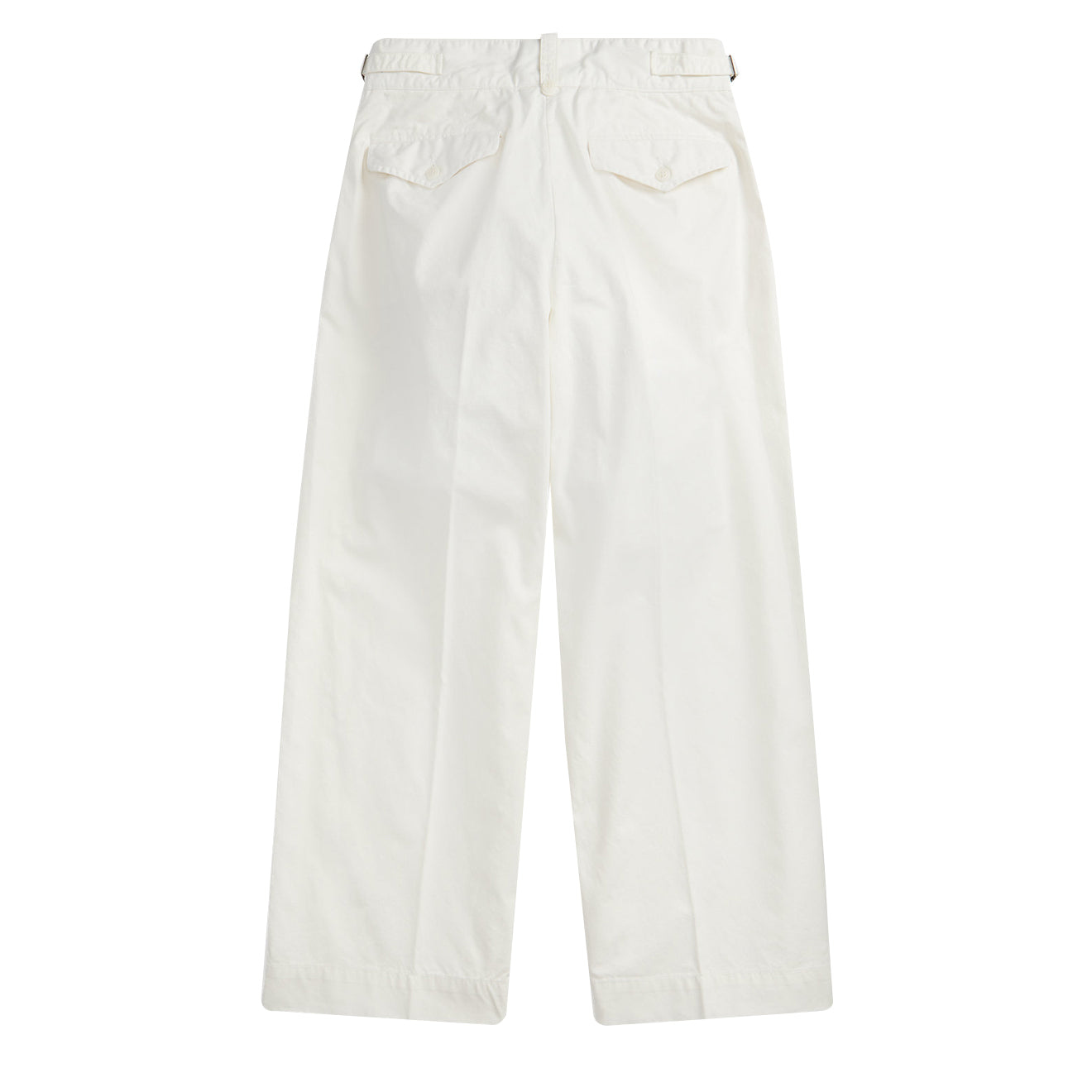 RRL by Ralph Lauren Womens Cropped Poplin Wide-Leg Trouser White - The Sporting Lodge