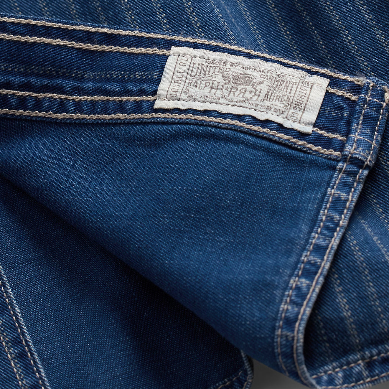 RRL by Ralph Lauren Womens Indigo Striped Denim Skirt Medium Indigo - The Sporting Lodge