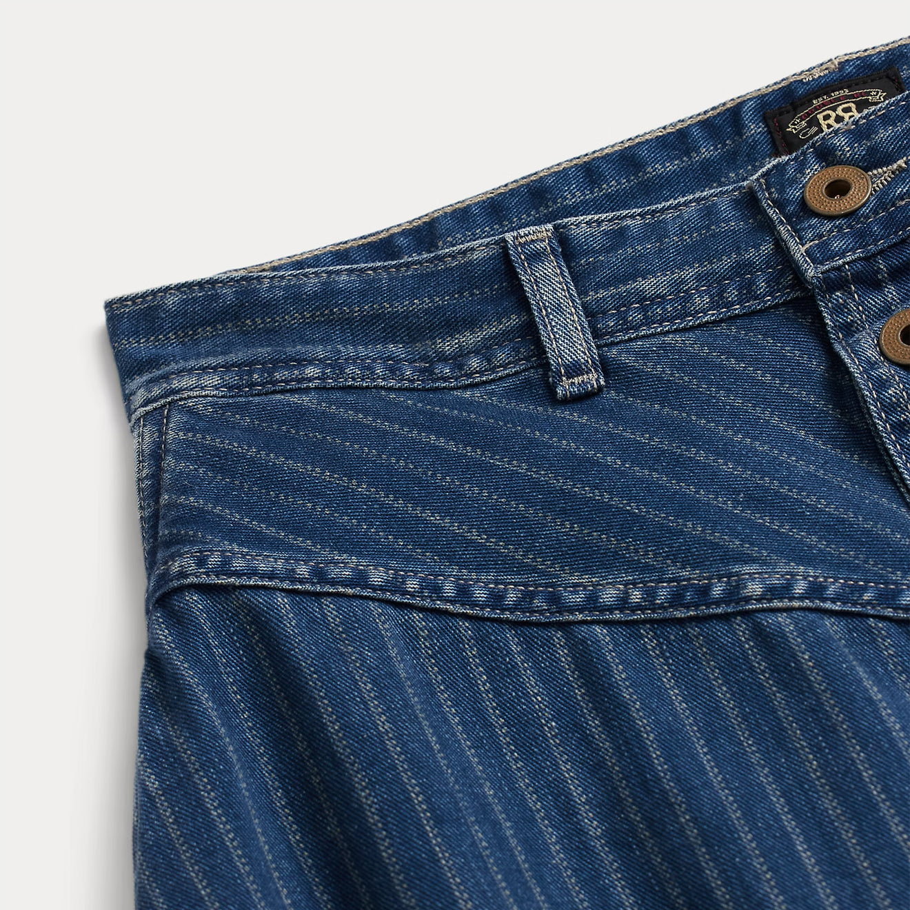 RRL by Ralph Lauren Womens Indigo Striped Denim Skirt Medium Indigo - The Sporting Lodge