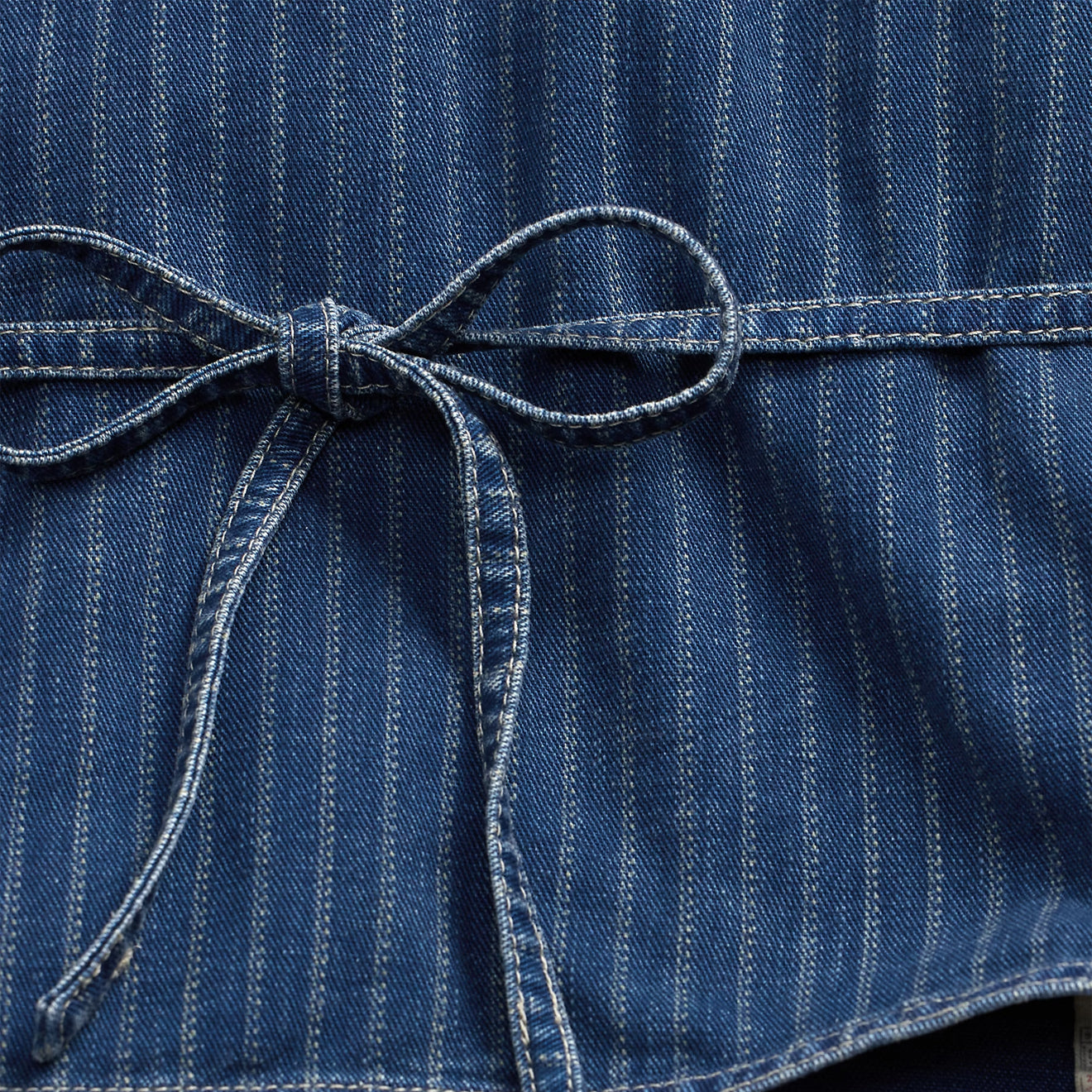 RRL by Ralph Lauren Womens Indigo Striped Denim Wrap Top Medium Indigo - The Sporting Lodge