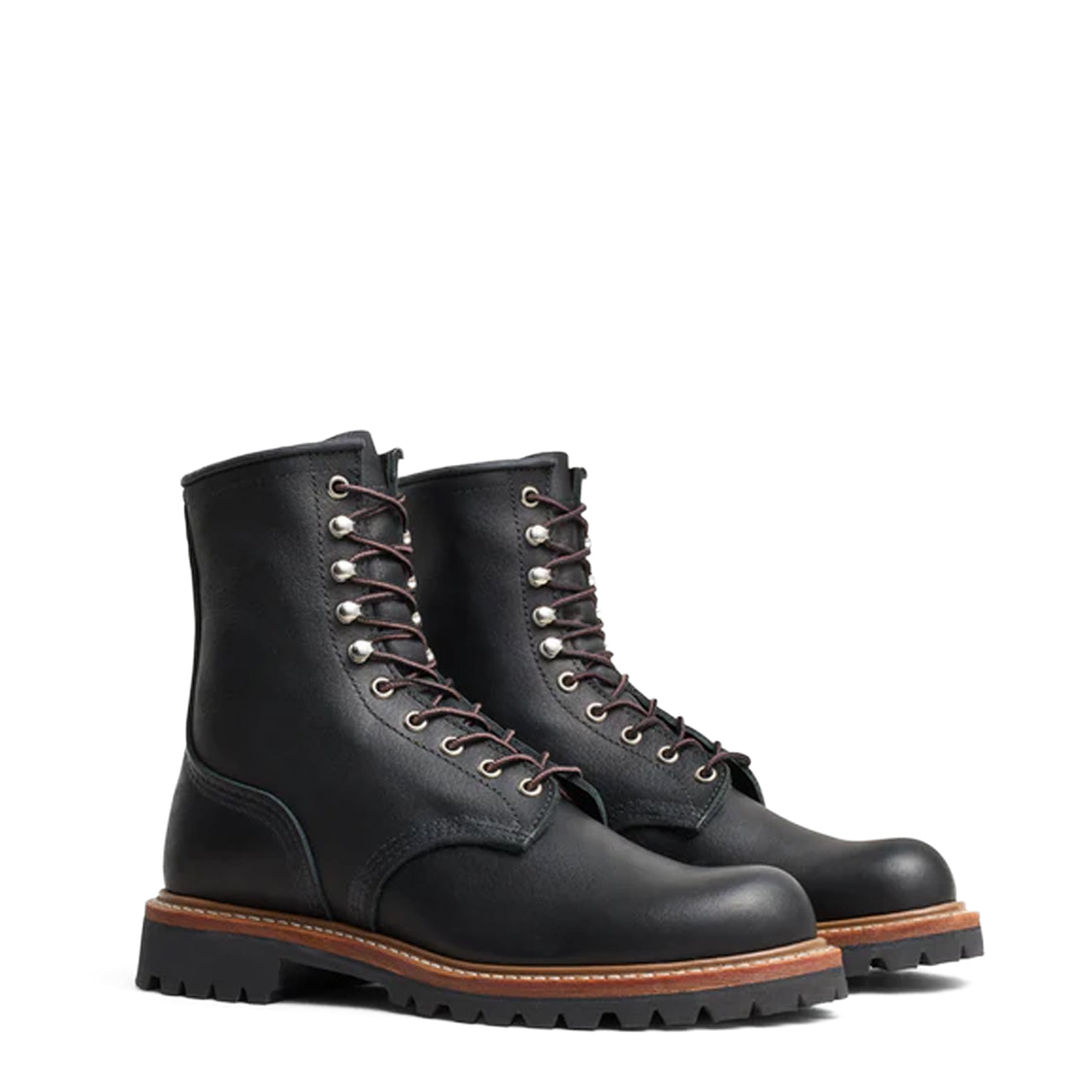 Red Wing 8-Inch Logger Boots Black Oil Slick