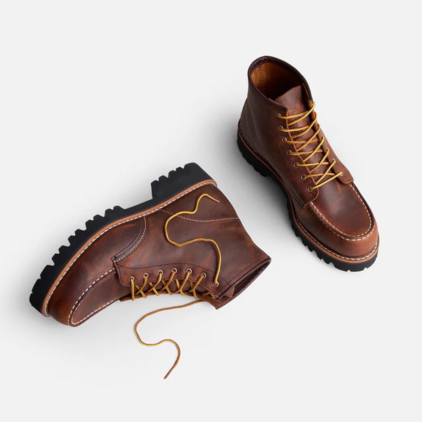 Red Wing Womens 6-Inch Porter Moc Toe Boots Copper Rough & Tough - The Sporting Lodge