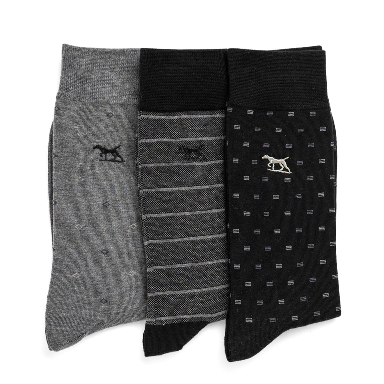 Rodd and Gunn Seacliff Multi Sock 3 Pack Nero Multi - The Sporting Lodge