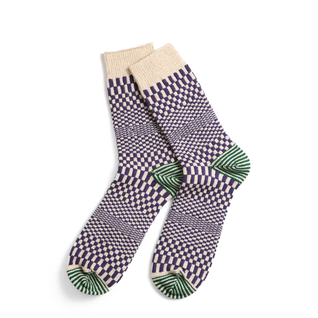 Rototo Checkerboard Sock Blueberry - The Sporting Lodge