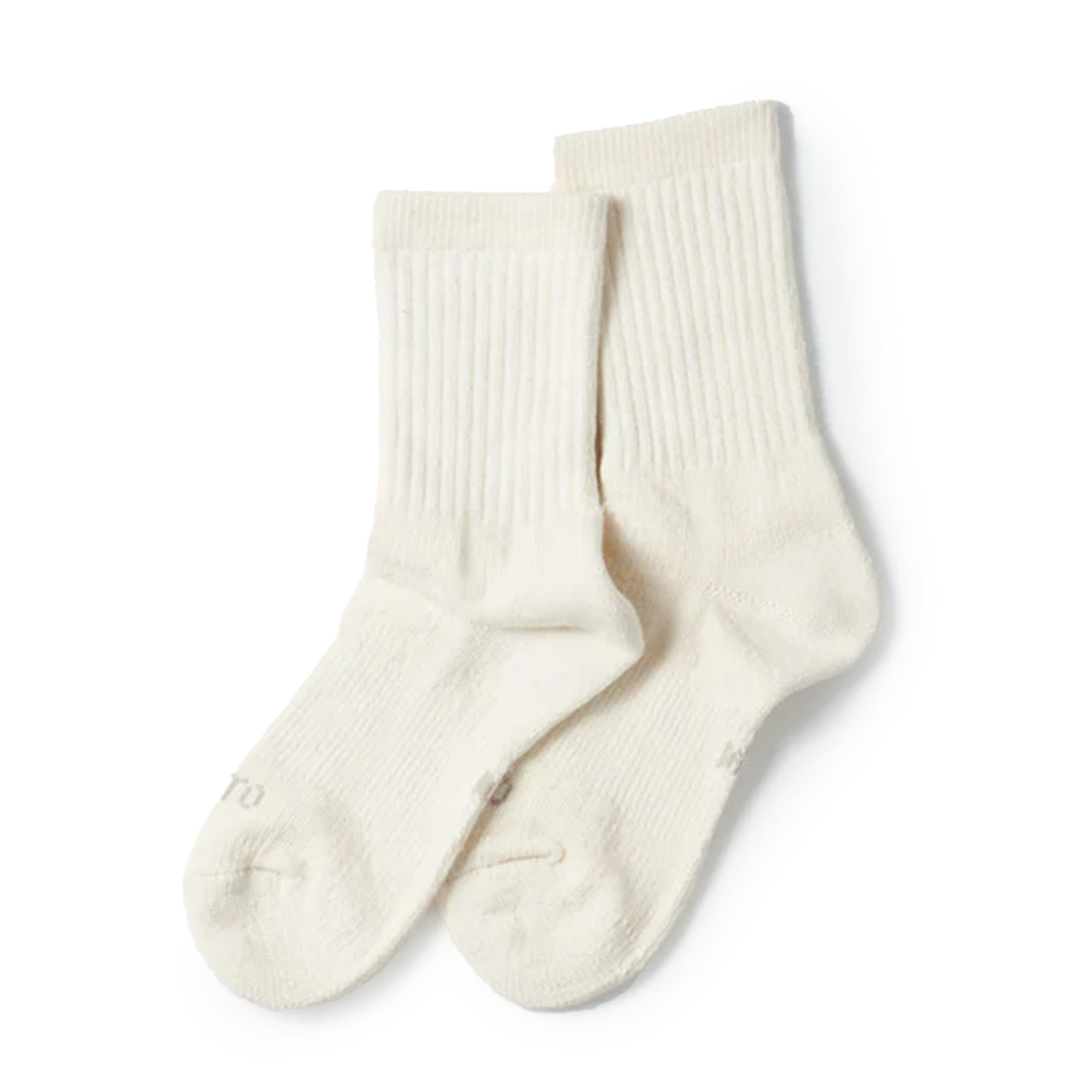 Rototo Double Face Mini Crew Socks Organic Cotton Ivory - The Sporting Lodge
