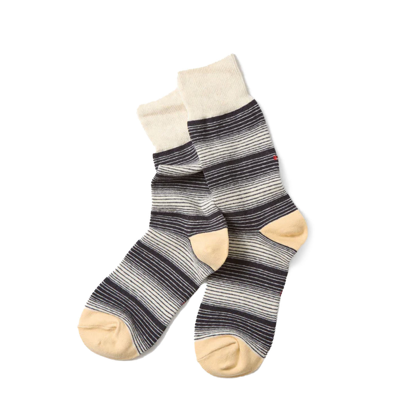 Rototo Multi Stripe Sock Charcoal - The Sporting Lodge