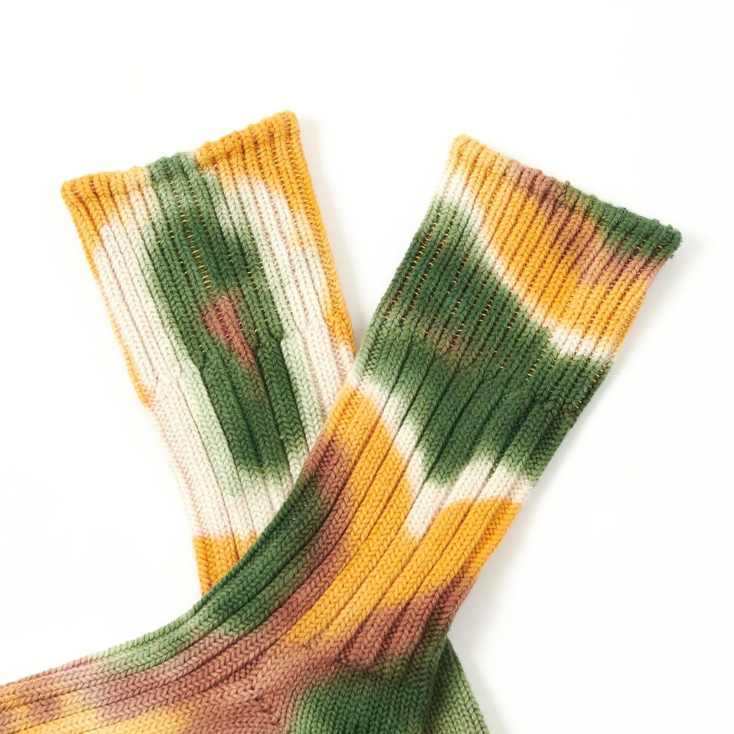 Rototo Tie-Dye Sock Green / Gold / Brown - The Sporting Lodge