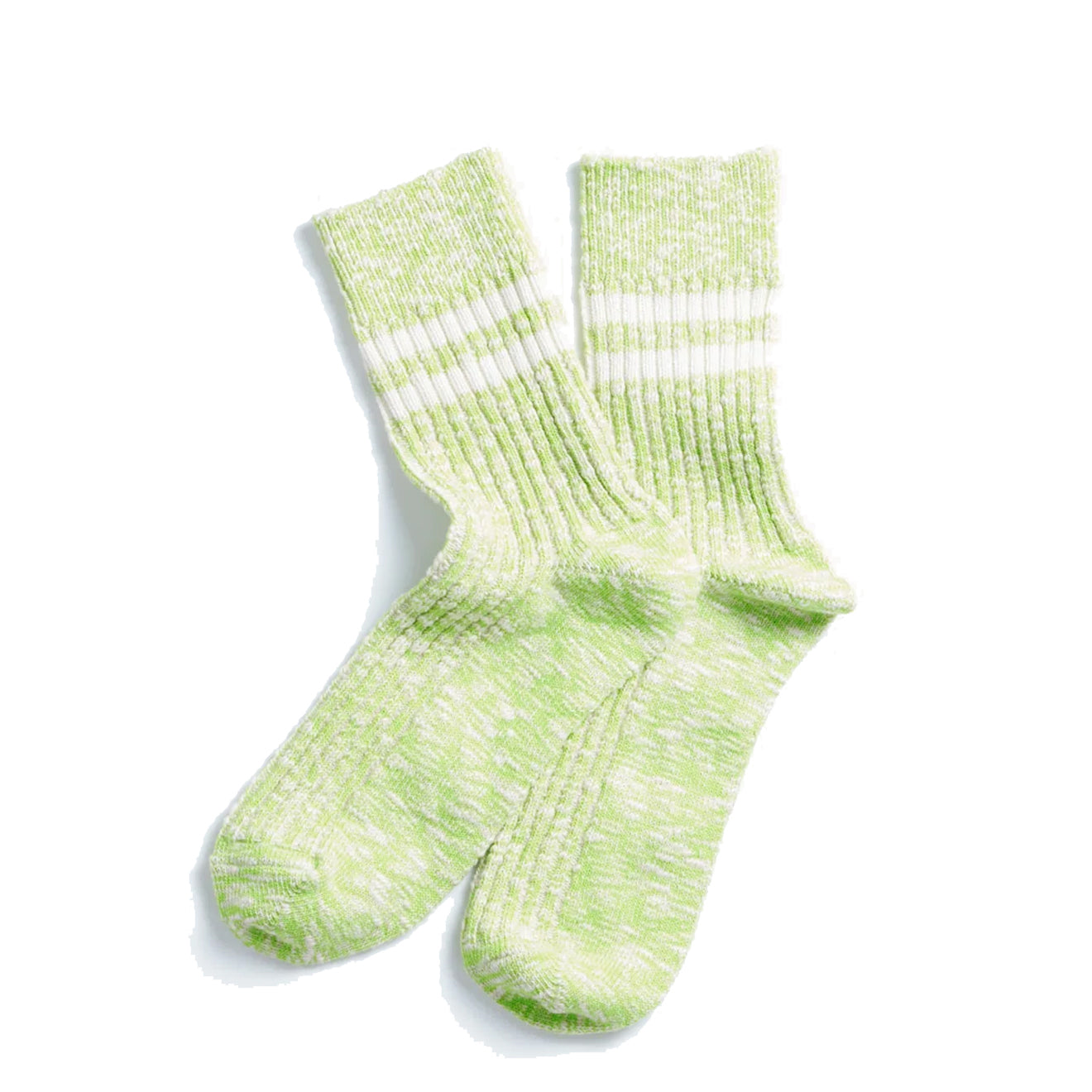 Rototo Two Stripe Slub Sock Lime - The Sporting Lodge