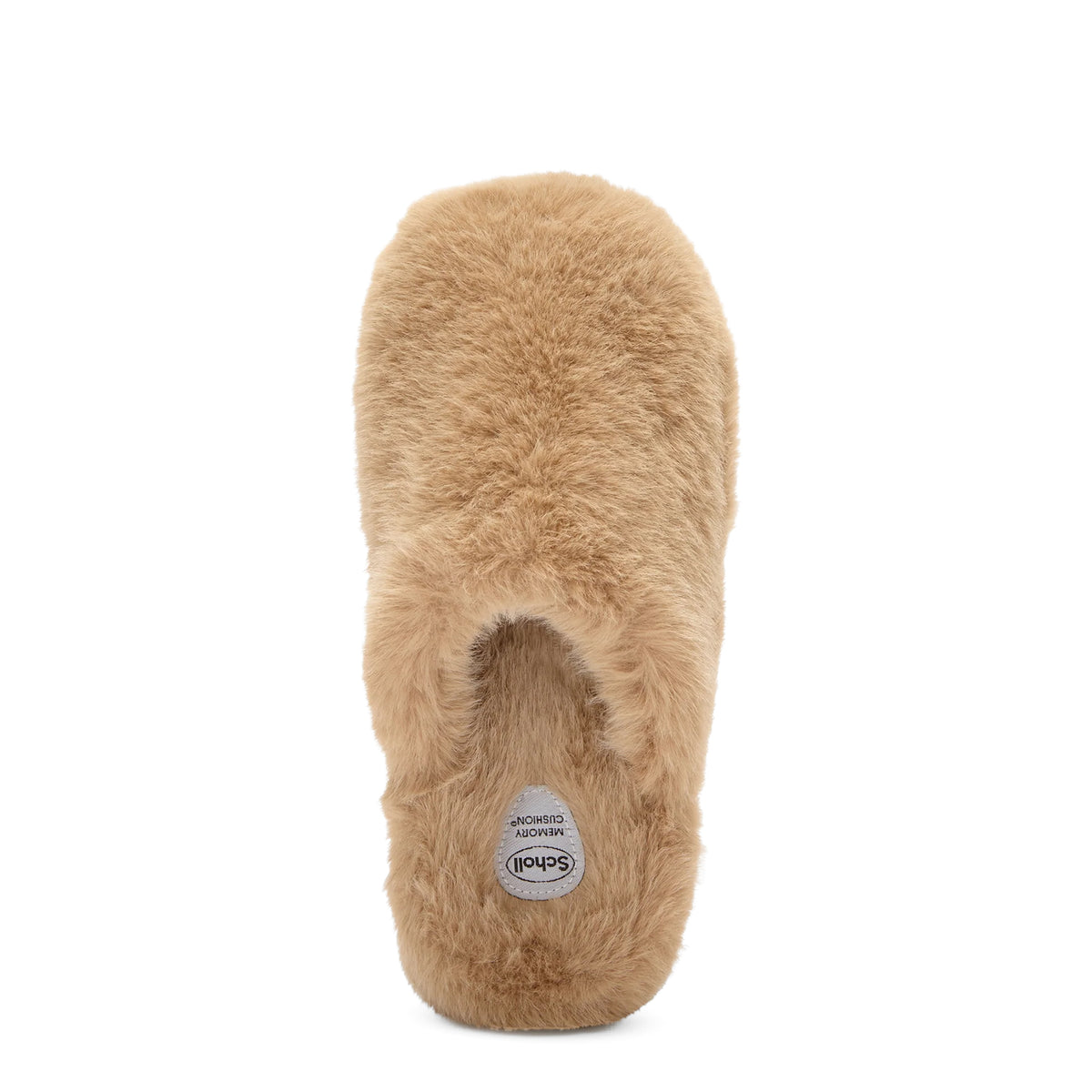 Scholl Womens Fluffy Mule Slippers Dark Beige