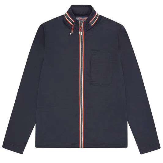 Sealskinz Deopham Water Repellent Full Zip Funnel Neck With Fold Away Hood Navy - The Sporting Lodge