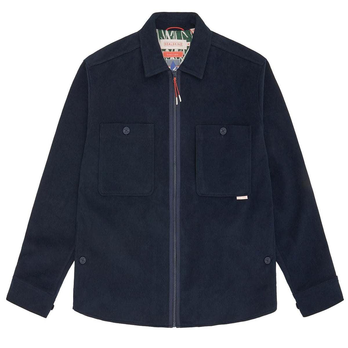 Sealskinz Hockering Water Repellent Zip Through Shacket Navy - The Sporting Lodge