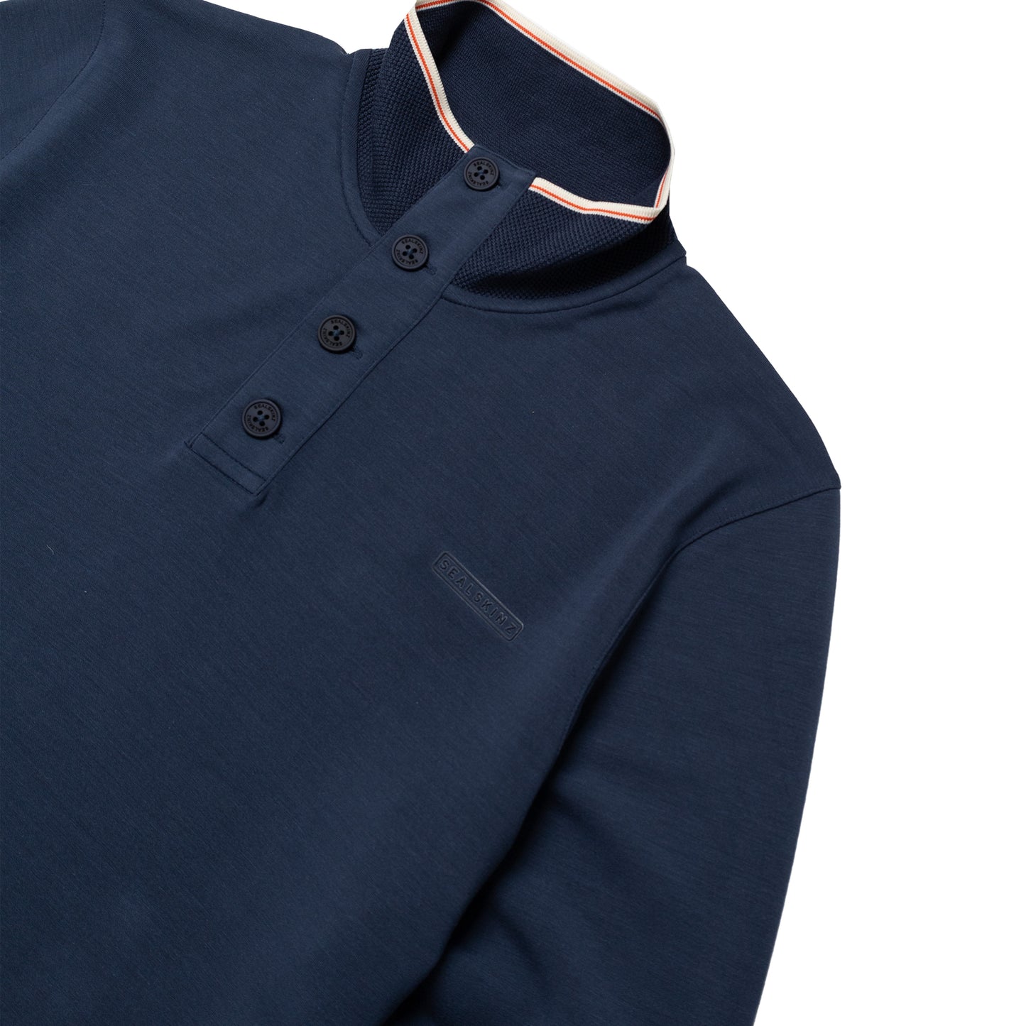 Sealskinz Saxthorpe Funnel Neck 1/2 Button top Navy - The Sporting Lodge