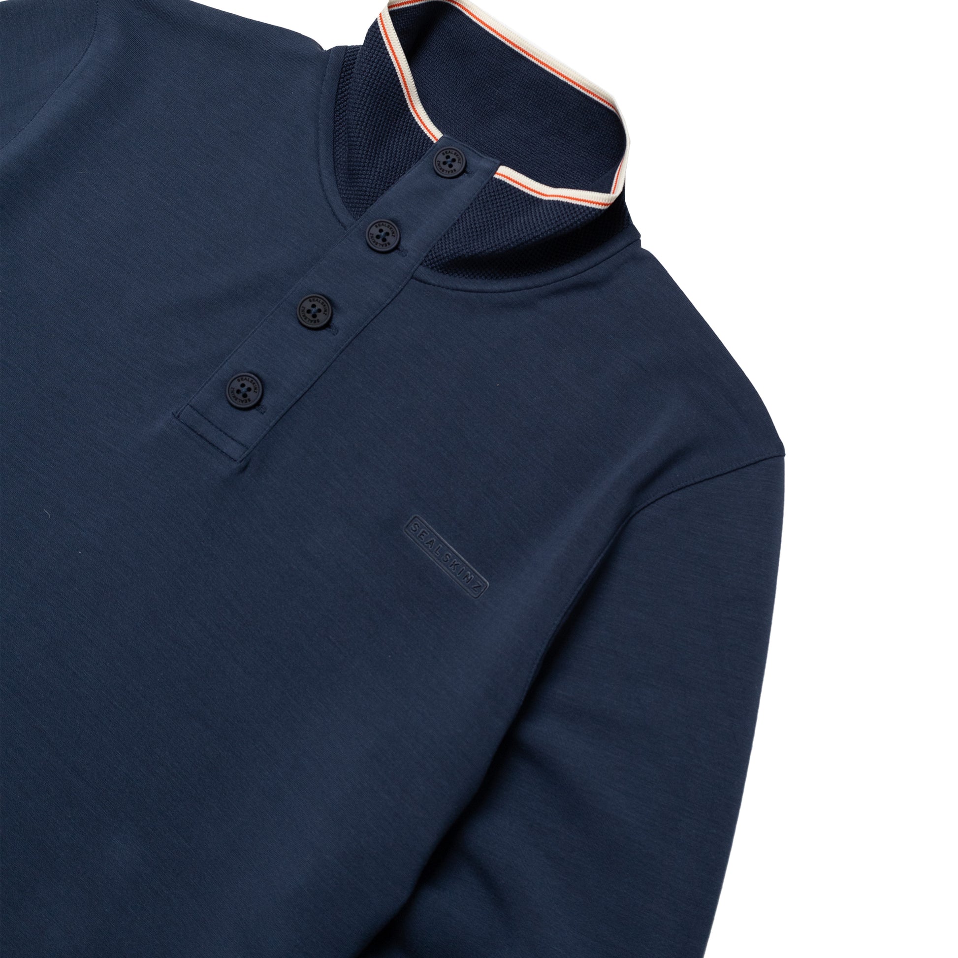 Sealskinz Saxthorpe Funnel Neck 1/2 Button top Navy - The Sporting Lodge