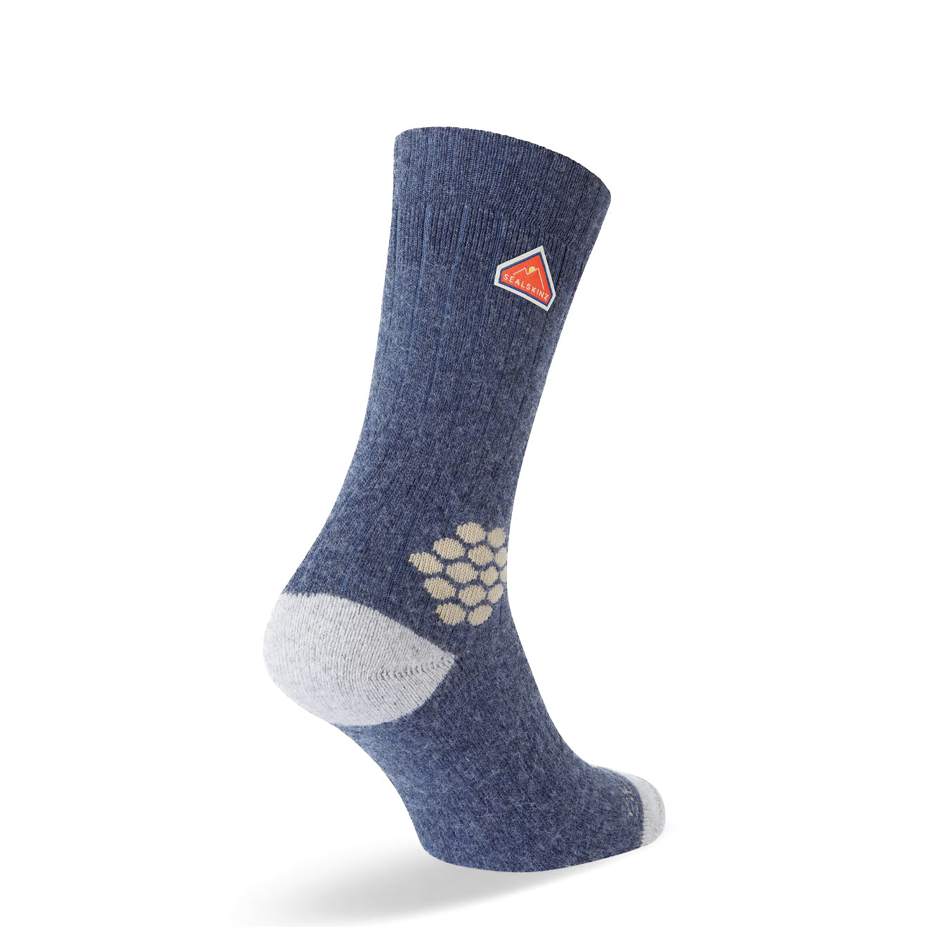 Sealskinz Scarning Recycled Wool and Cashmere Mid Length Colour Block Sock Blue