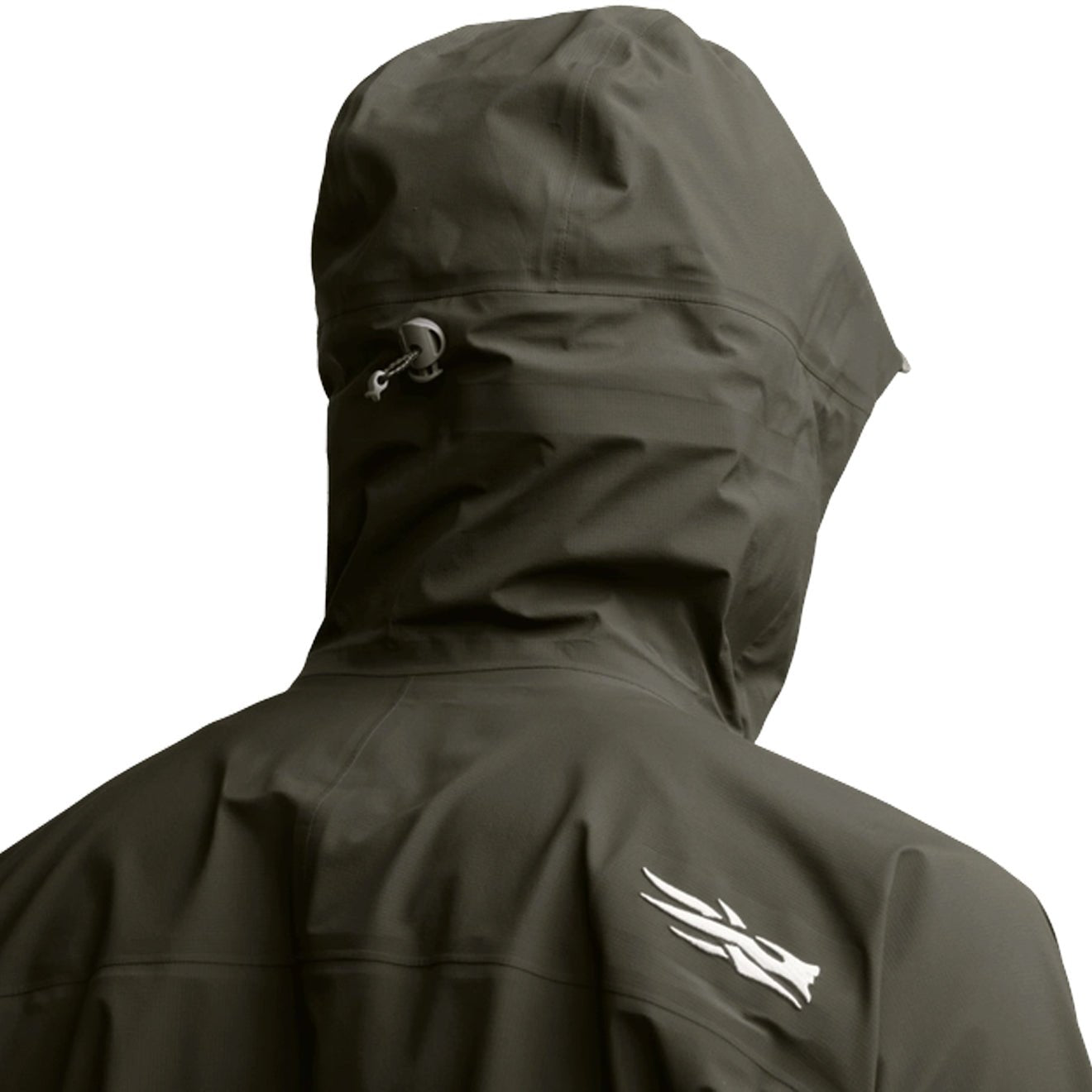 Sitka Dew Point Jacket Deep Lichen hooded side profile