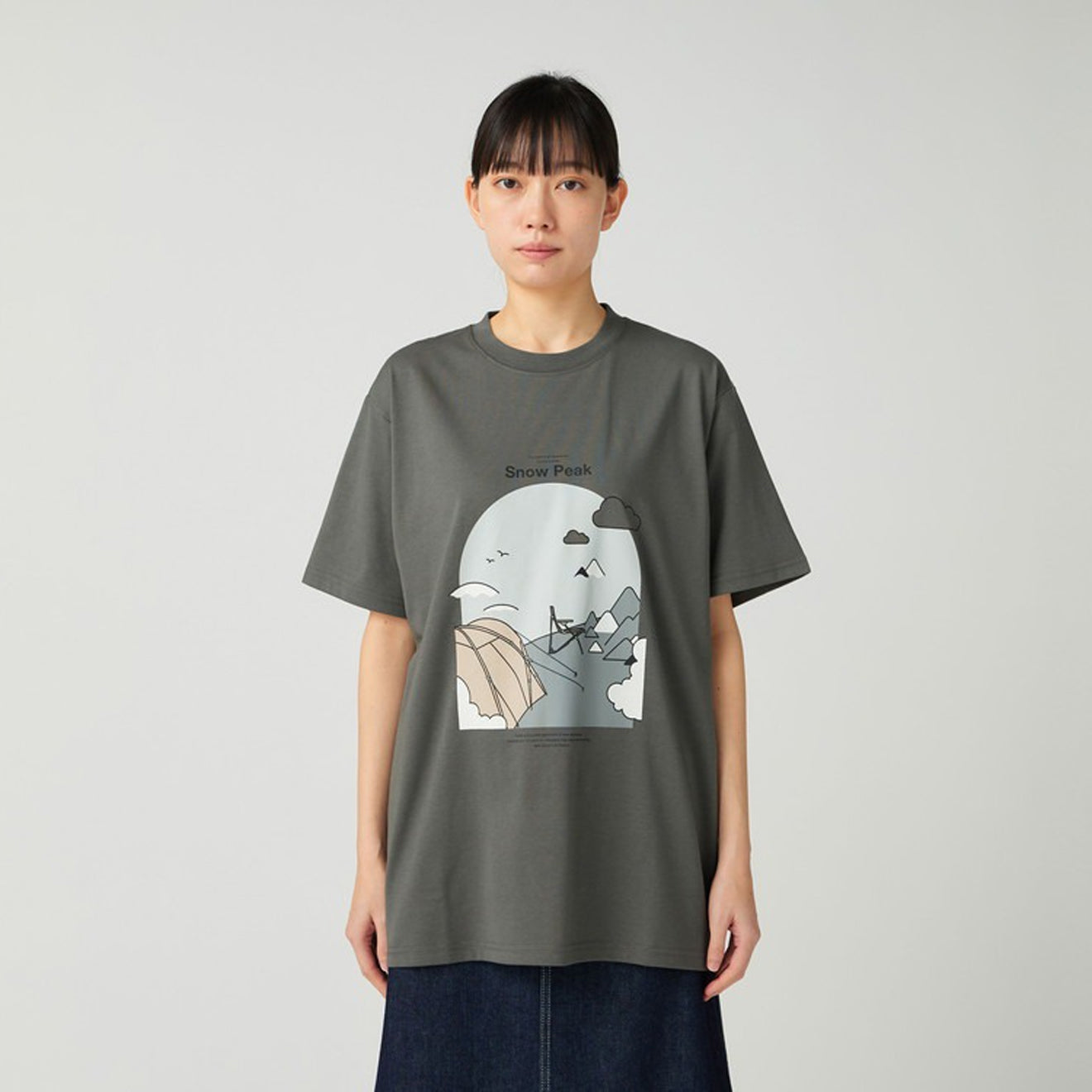 Snow Peak Camping Graphic T-Shirt Grey