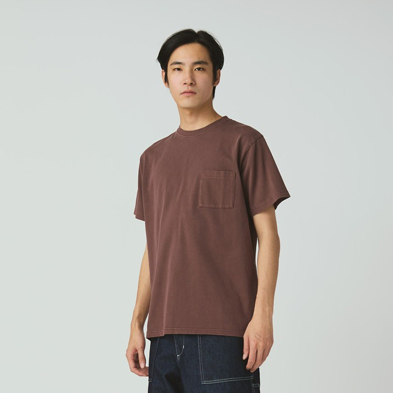 Snow Peak Garment Dyed T-Shirt Burgundy