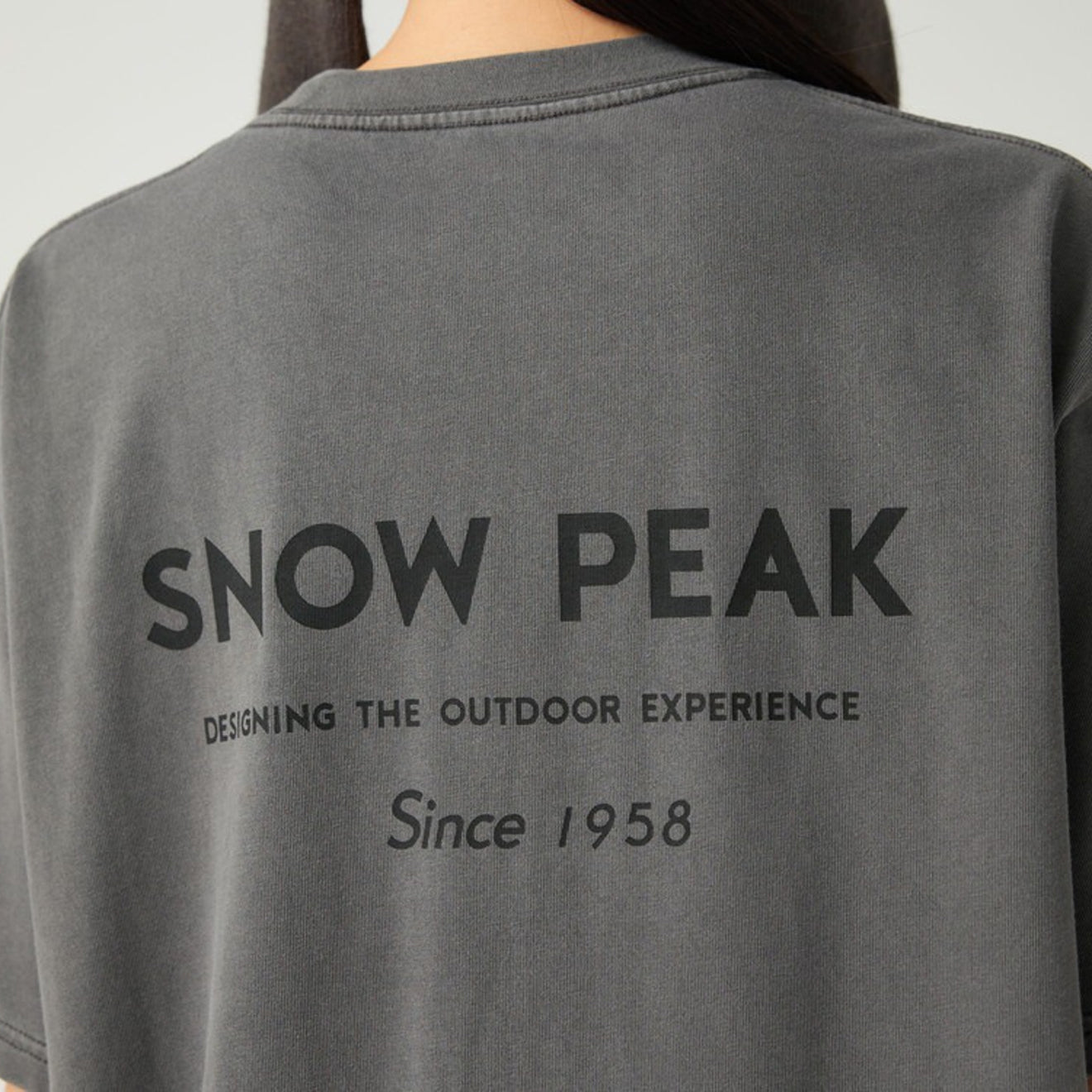 Snow Peak Garment Dyed T-Shirt Charcoal