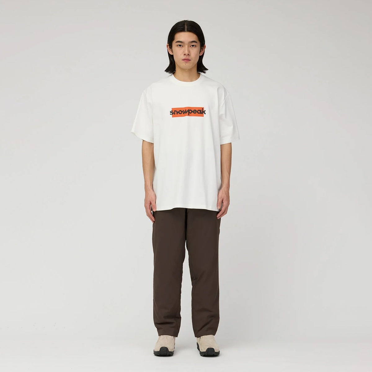 Snow Peak Reflective Typography T-Shirt Off White