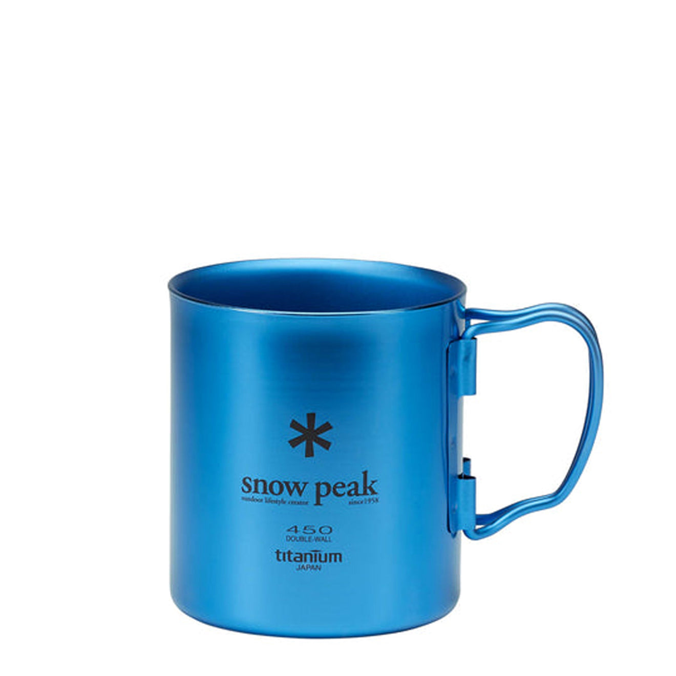 Snow Peak Titanium Double Wall Cup 450 Blue - The Sporting Lodge