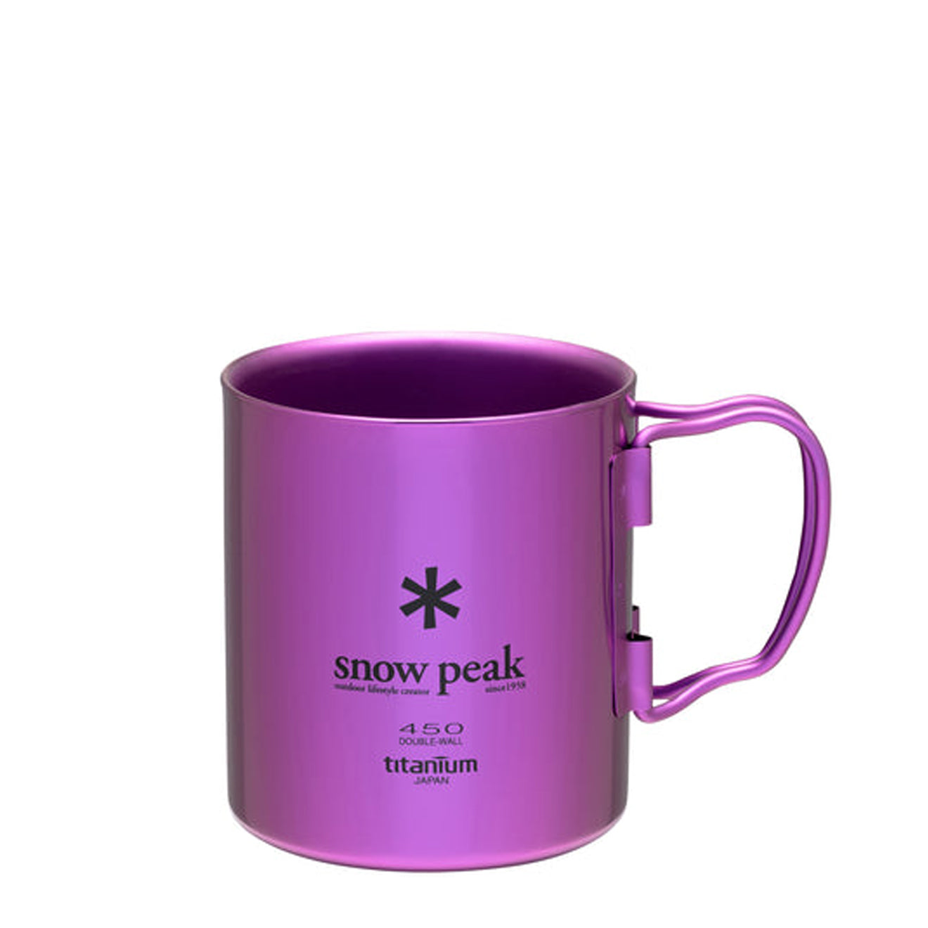 Snow Peak Titanium Double Wall Cup 450 Purple - The Sporting Lodge