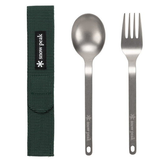 Snow Peak Titanium Fork and Spoon Set - The Sporting Lodge