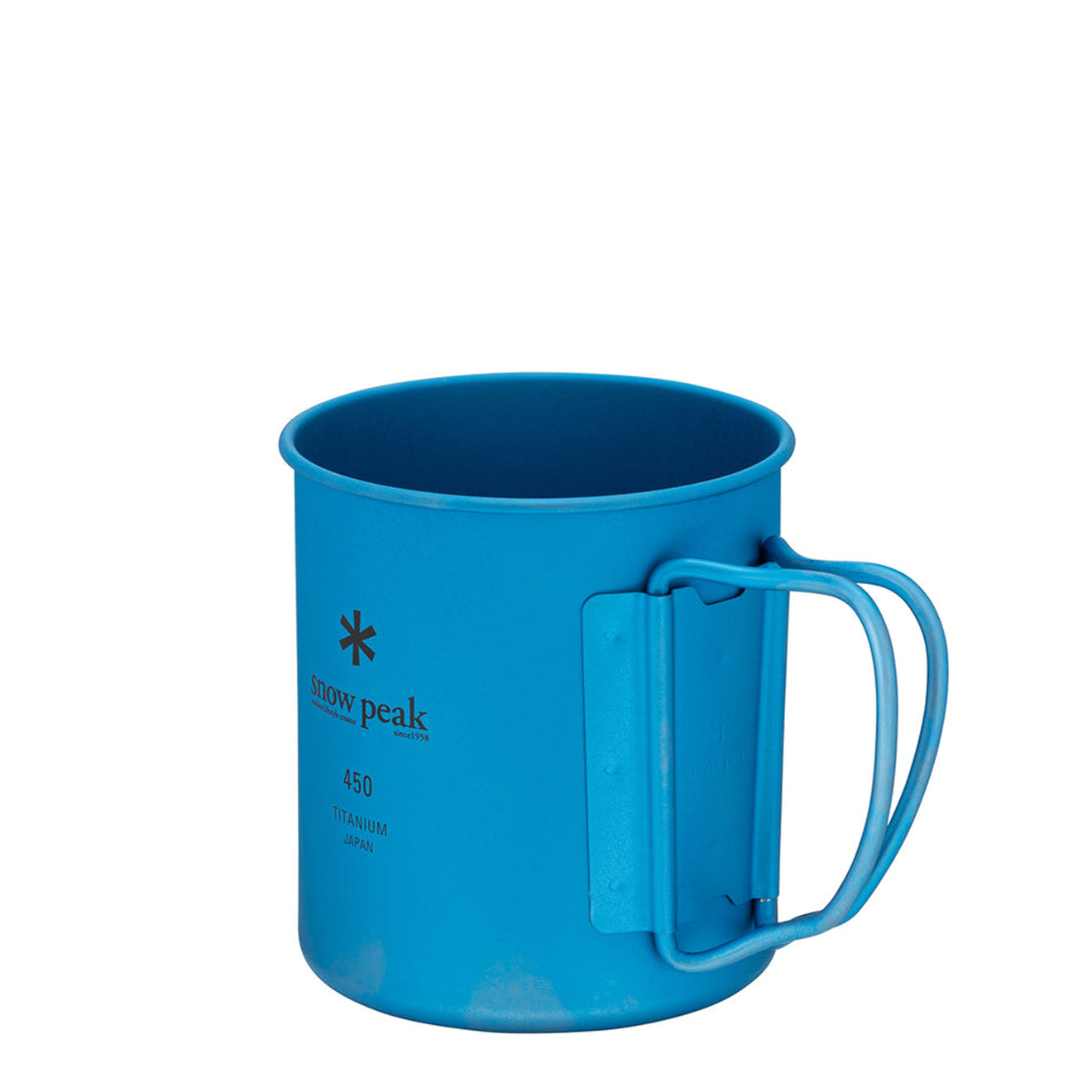 Snow Peak Titanium Single 450 Anodized Mug Blue