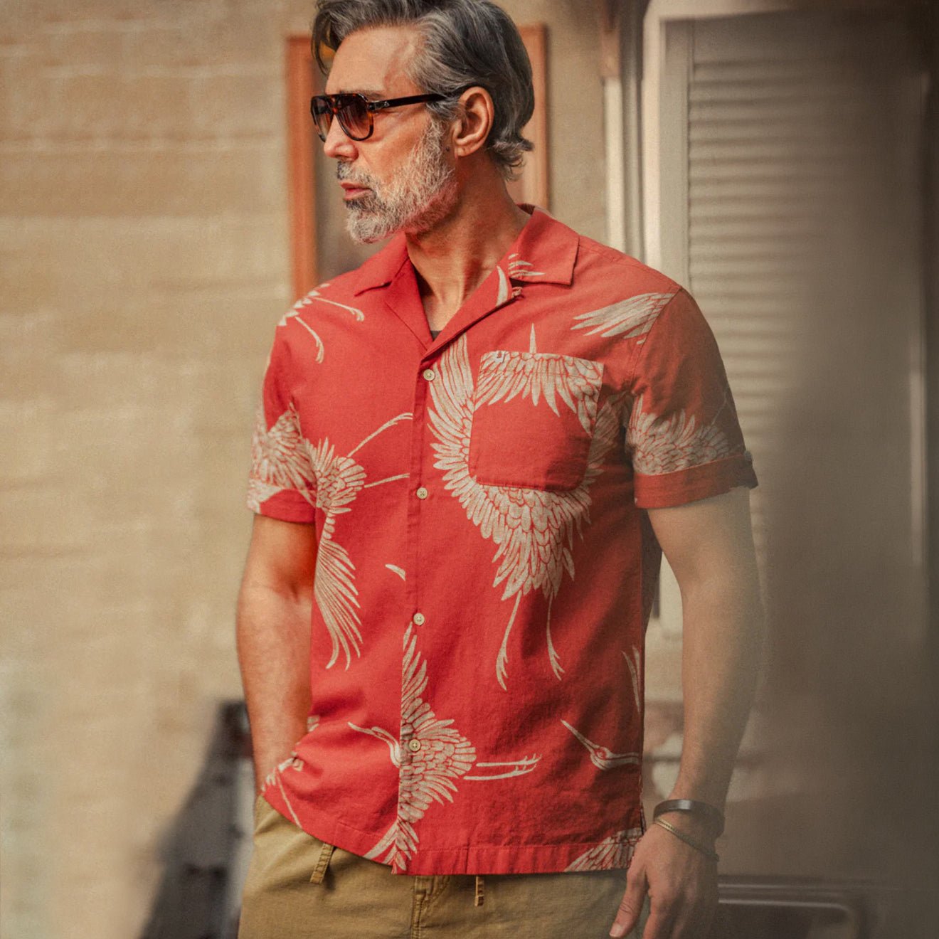 &Sons New Flight Print Club Shirt Multi