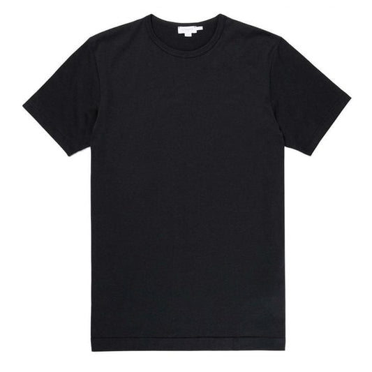 Sunspel Classic Crew T-Shirt Black - The Sporting Lodge