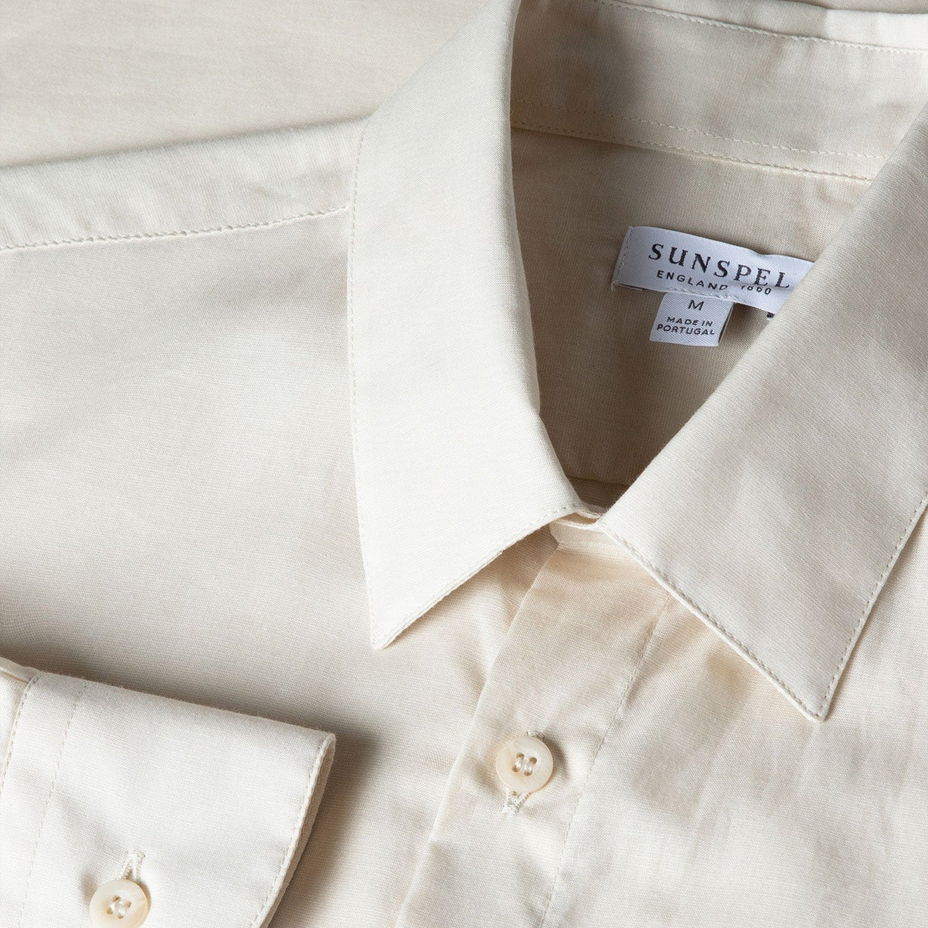 Sunspel Cotton Cashmere Shirt Ecru - The Sporting Lodge