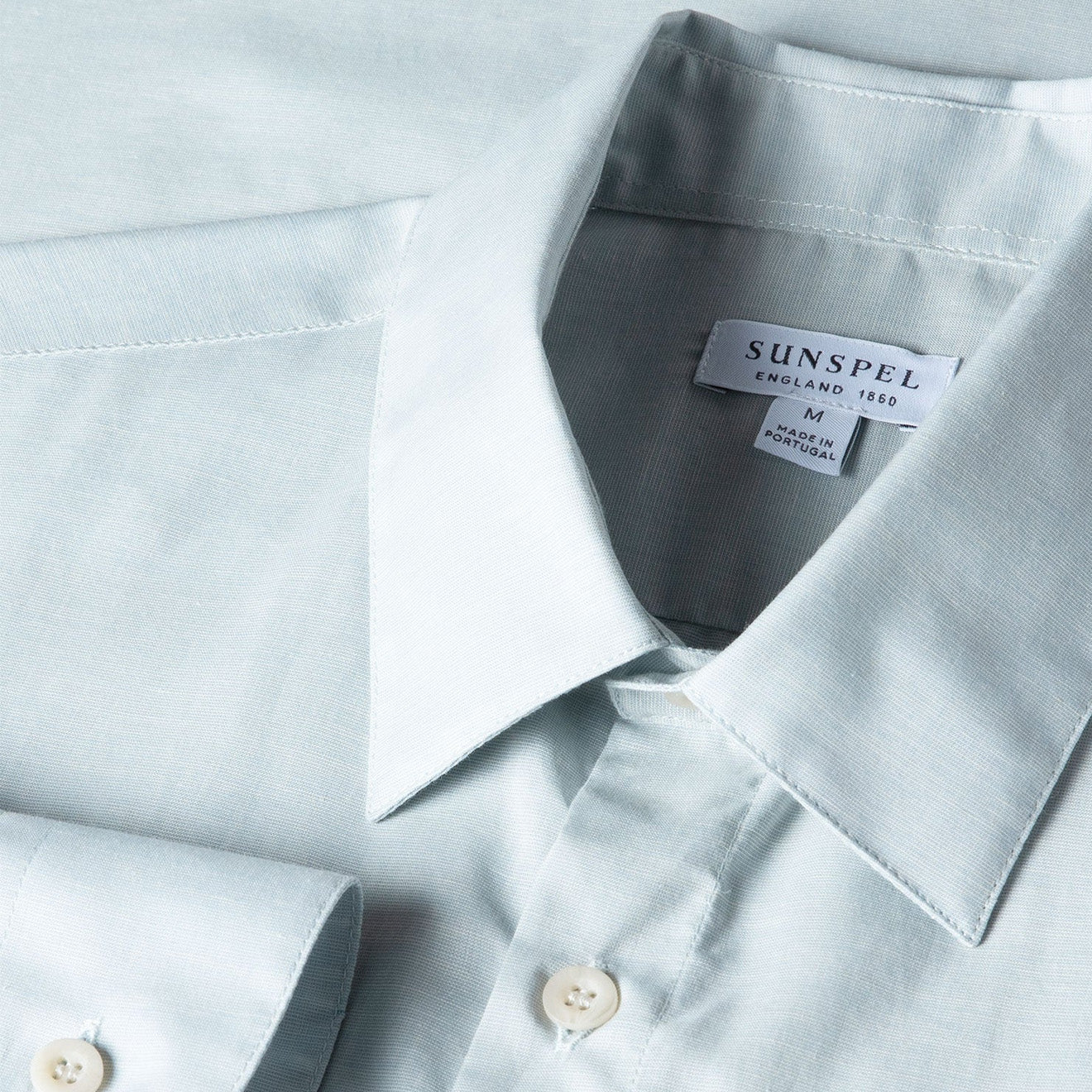 Sunspel Cotton Cashmere Shirt Light Blue - The Sporting Lodge