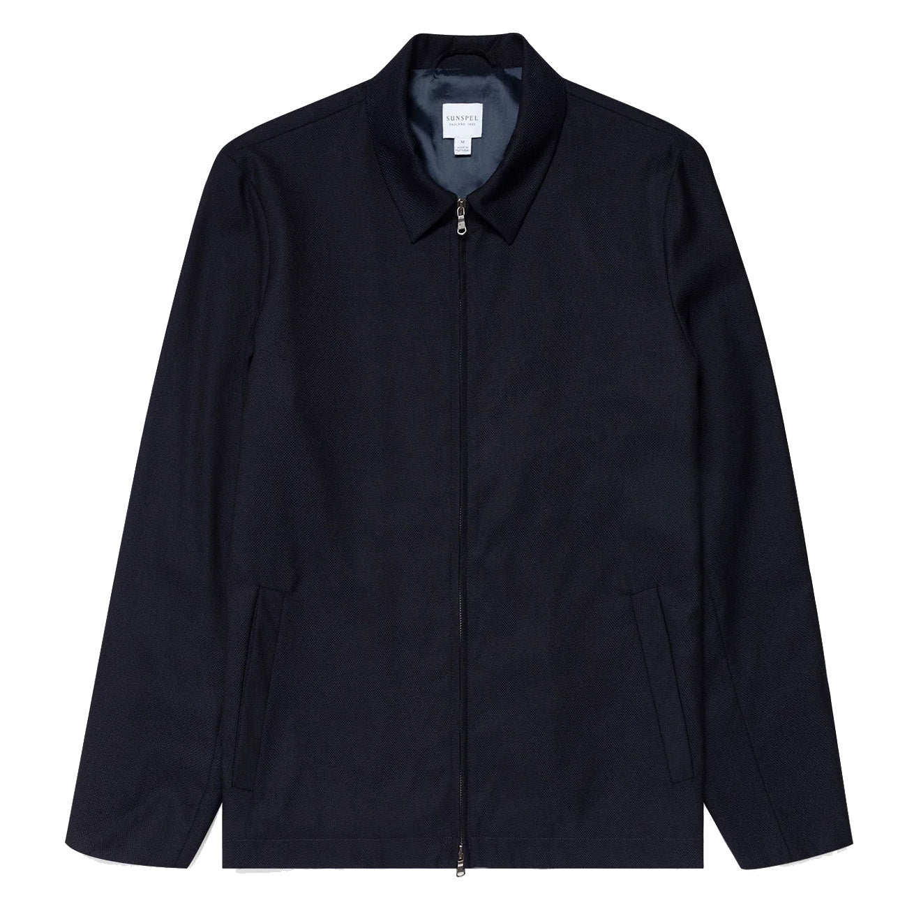 Sunspel Travel Wool Harrington Jacket Navy - The Sporting Lodge