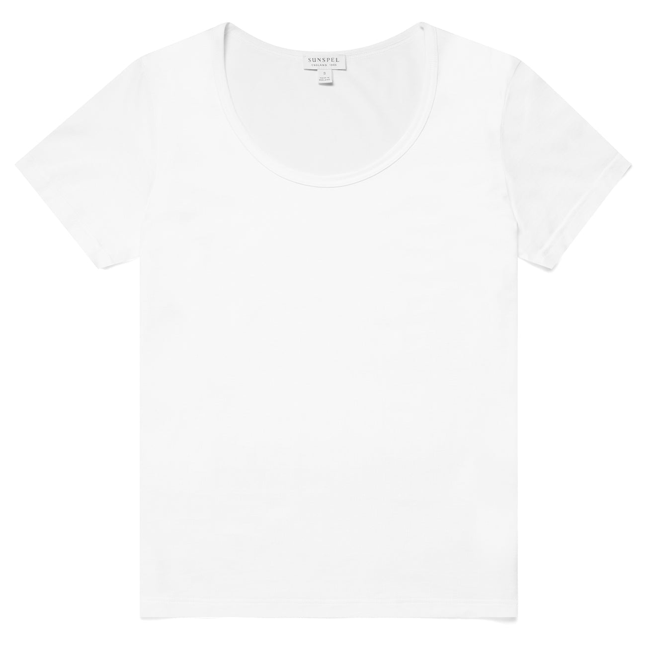 Sunspel Womens Scoop T-Shirt White