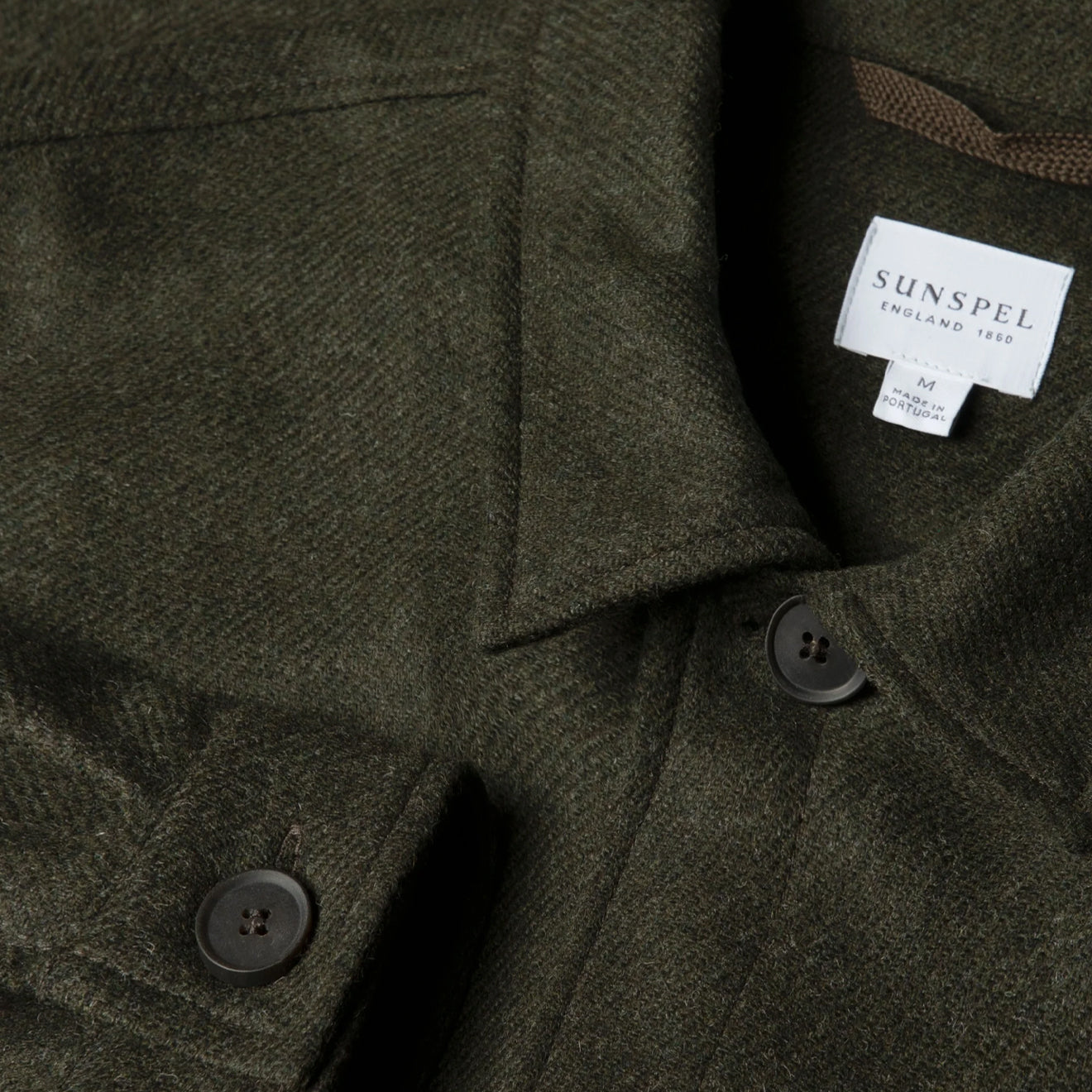 Sunspel British Wool Twin Pocket Jacket Drill Green - The Sporting Lodge