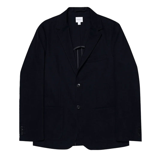 Sunspel Brushed Cotton Blazer Navy - The Sporting Lodge