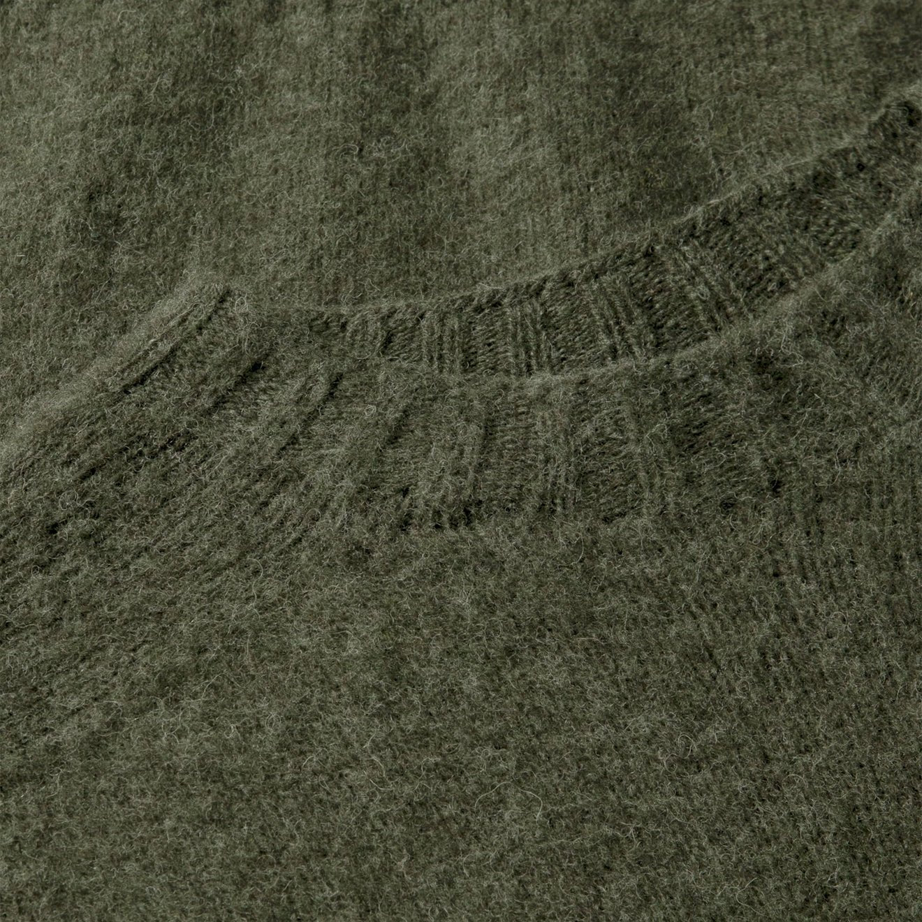 Sunspel Brushed Shetland Crew Neck Sea Moss - The Sporting Lodge