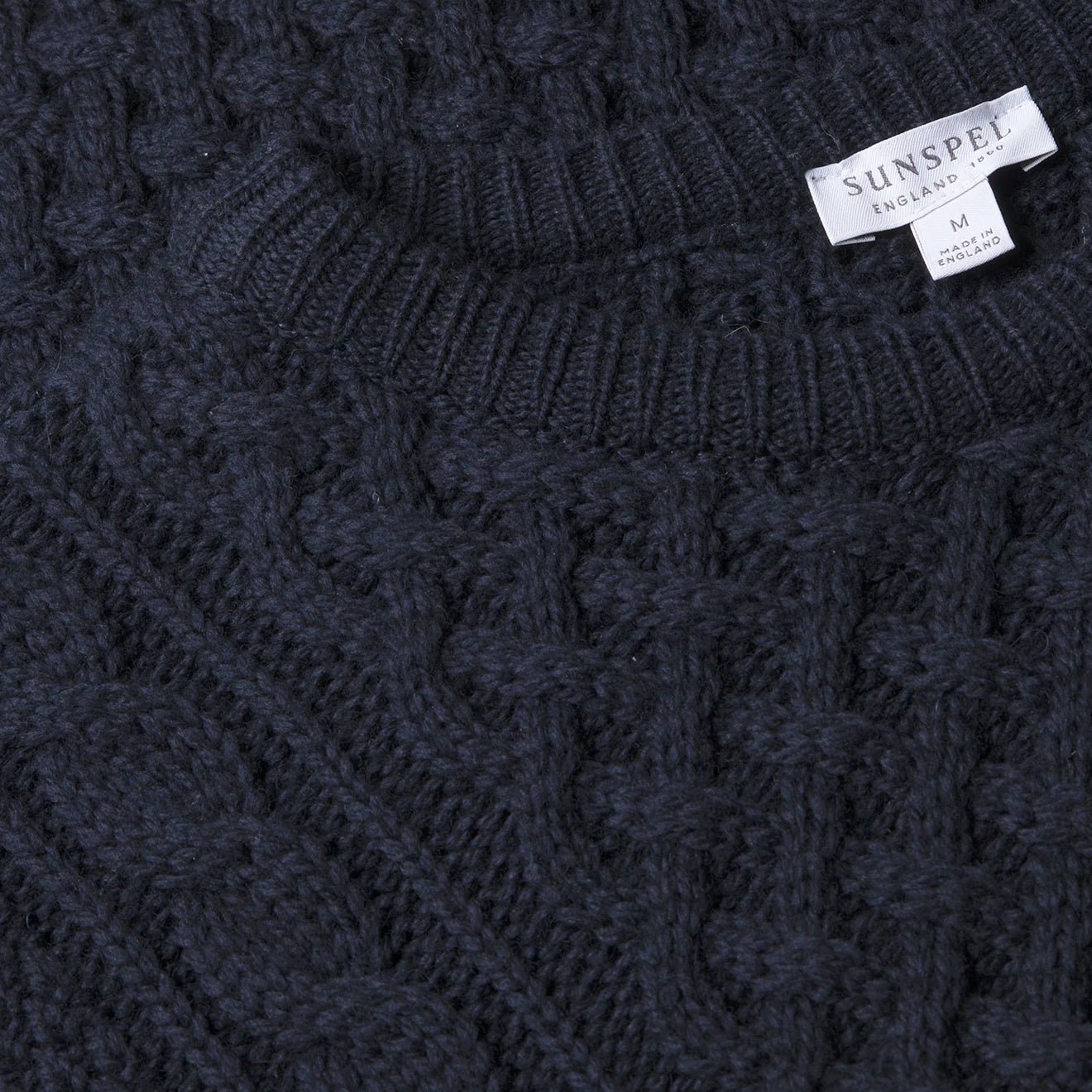 Sunspel Cable Jumper Navy - The Sporting Lodge