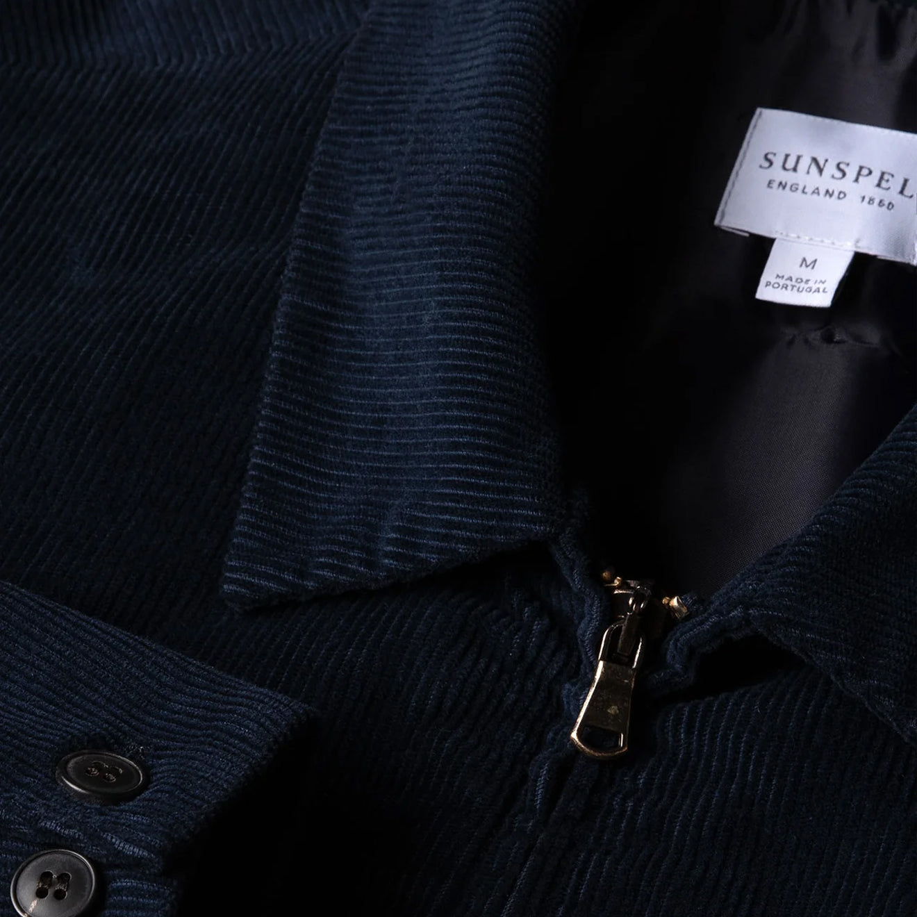 Sunspel Cord Harrington Jacket Navy - The Sporting Lodge