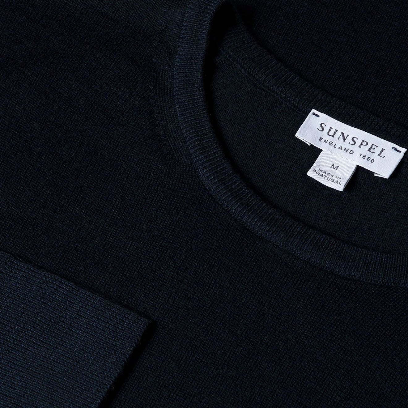 Sunspel Extra-Fine Merino Crew Neck Knit Light Navy - The Sporting Lodge