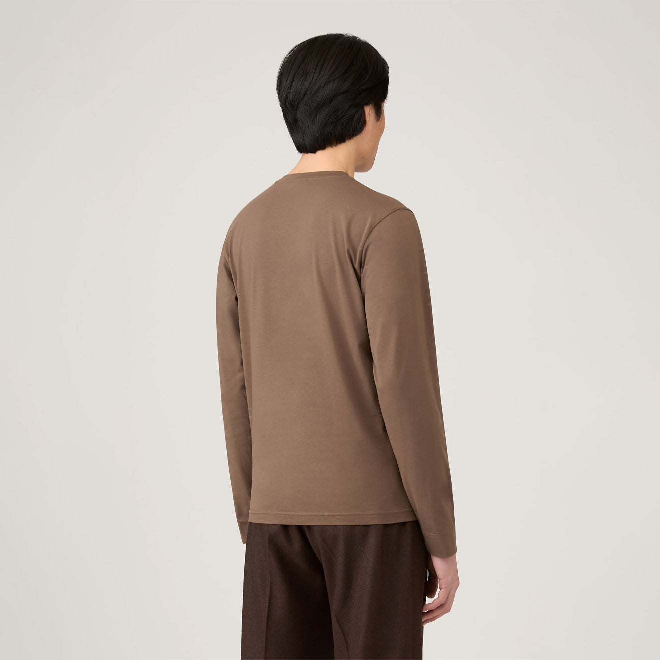 Sunspel L/S Riviera T-Shirt Bark - The Sporting Lodge