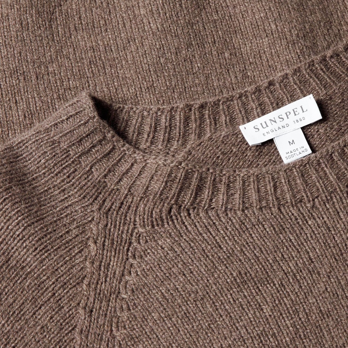 Sunspel Lambswool Crew Neck Knit Cedar - The Sporting Lodge