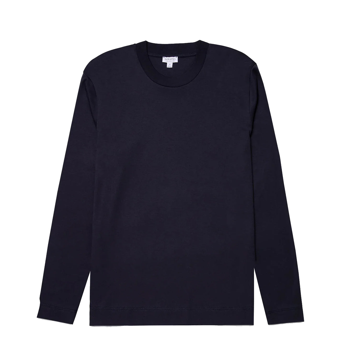Sunspel Long Sleeve Heavyweight T-shirt Navy - The Sporting Lodge