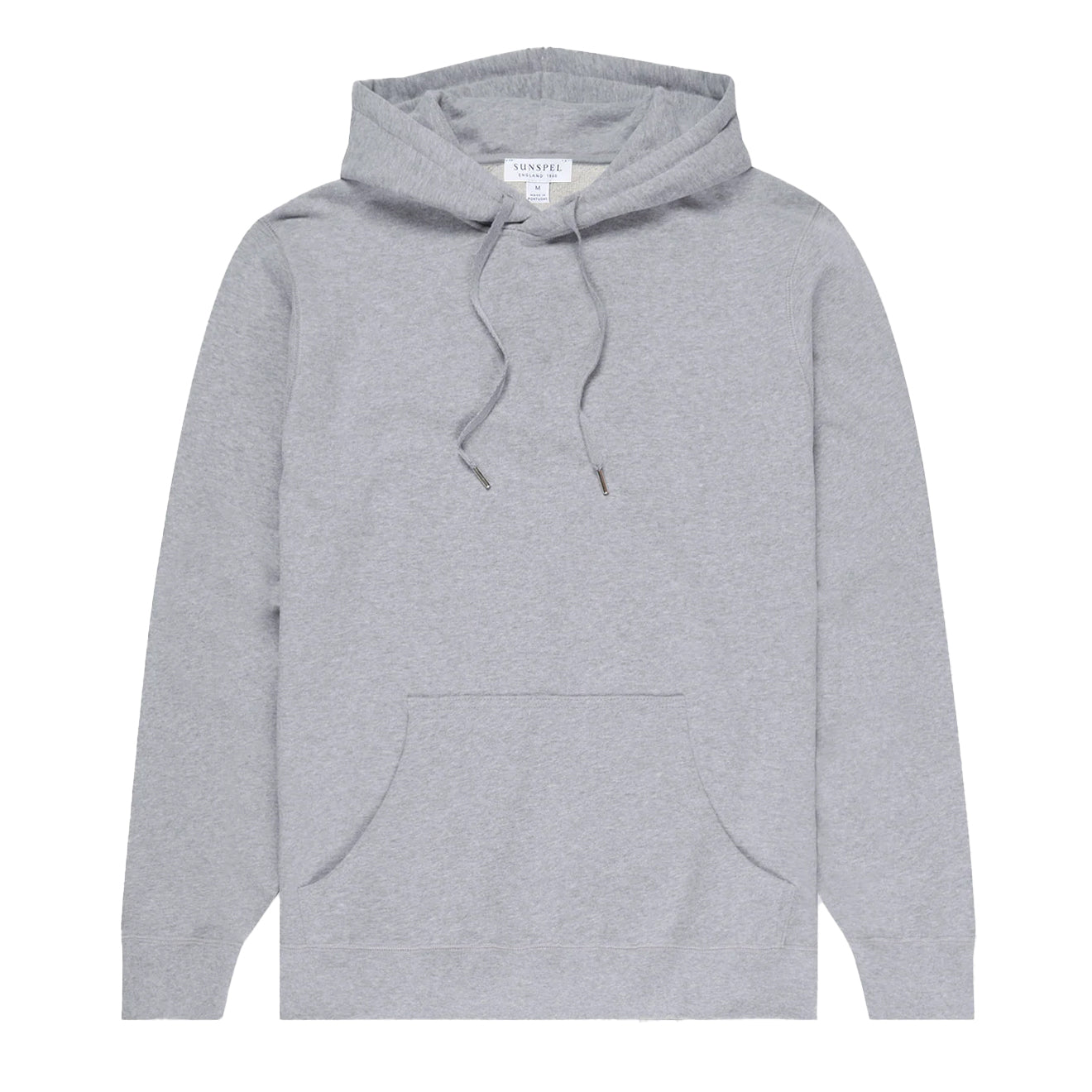 Sunspel Loopback Overhead Hoody Grey Melange