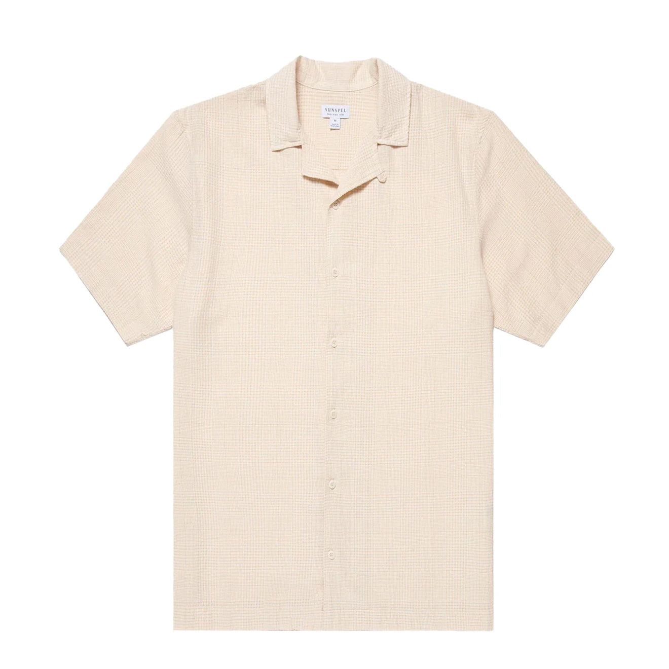 Sunspel Loose Weave Check Shirt Ecru - The Sporting Lodge