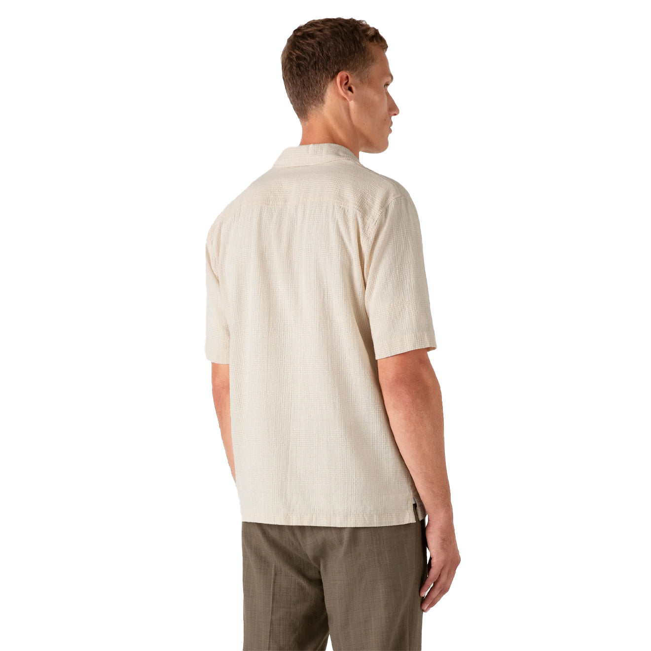 Sunspel Loose Weave Check Shirt Ecru - The Sporting Lodge